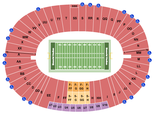 Memorial Stadium Big Game Seating Chart